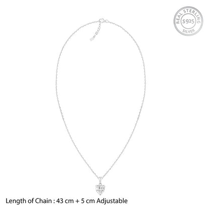 Anushka Sharma Silver Solitaire Heart  Pendant with Link Chain