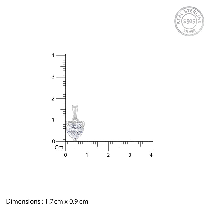 Anushka Sharma Silver Solitaire Heart  Pendant with Link Chain