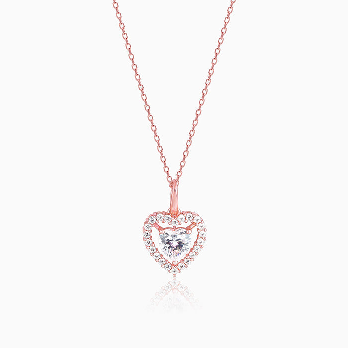 Rose Gold Love Within Pendant With Link Chain