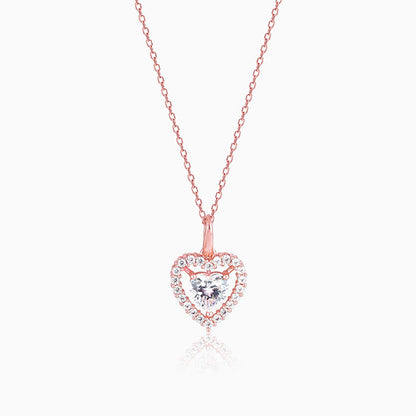 Rose Gold Love Within Pendant With Link Chain