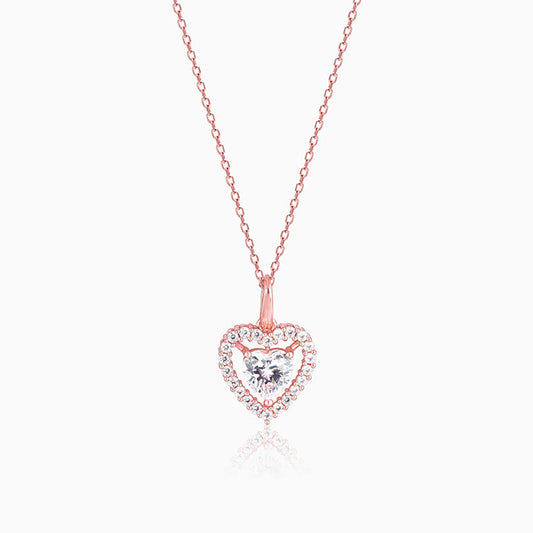 Rose Gold Love Within Pendant With Link Chain