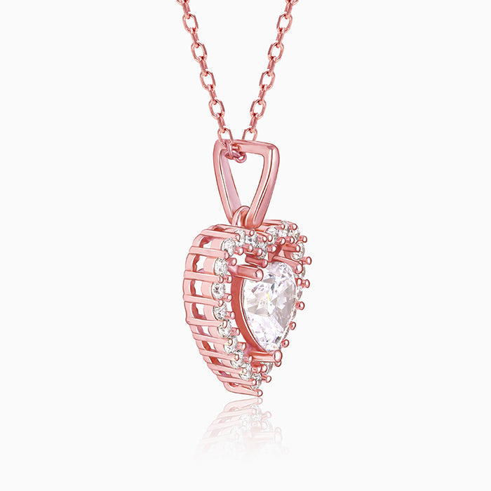 Rose Gold Love Within Pendant With Link Chain