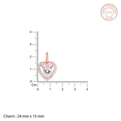 Rose Gold Love Within Pendant With Link Chain