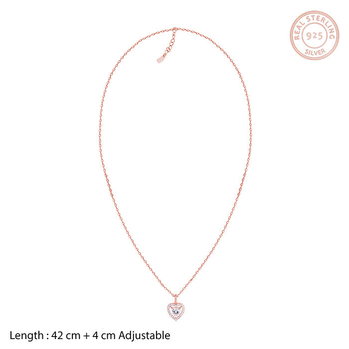Rose Gold Love Within Pendant With Link Chain