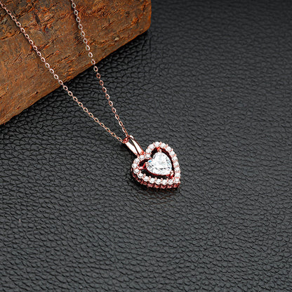 Rose Gold Love Within Pendant With Link Chain