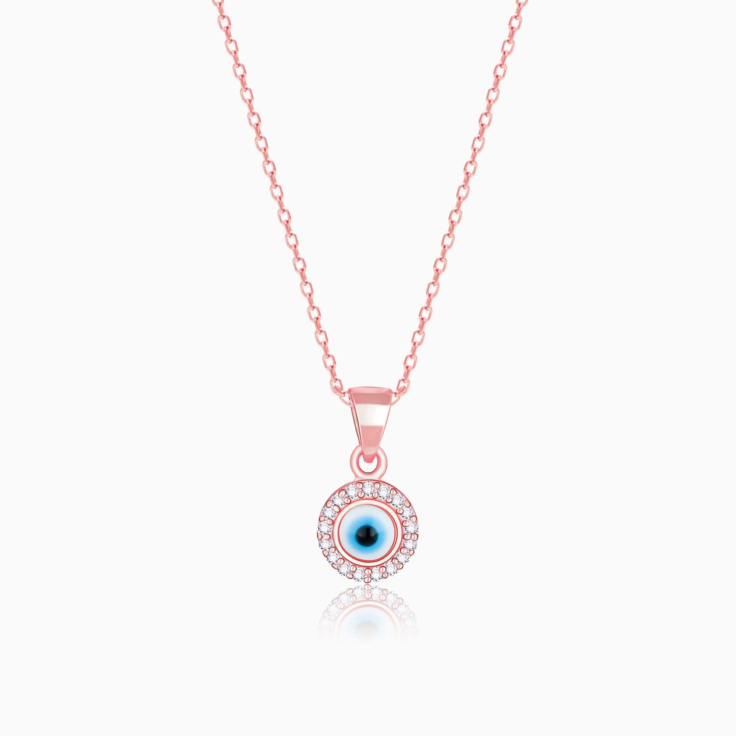 Rose Gold Studded Evil Eye Pendant