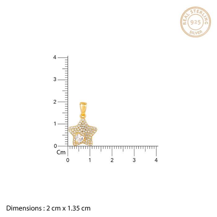 Golden Star of Love Pendant with Link Chain