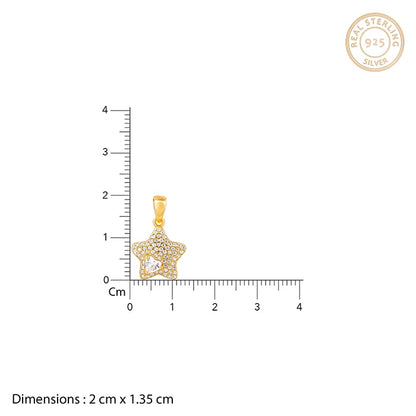 Golden Star of Love Pendant with Link Chain