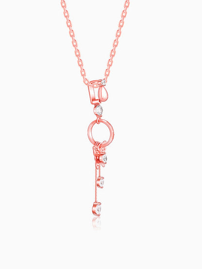 Rose Gold Charming Butterfly Pendant with Link Chain