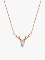 Rose Gold Deer Heart Necklace