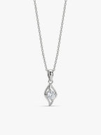 Silver Falling Dew Pendant With Link Chain
