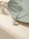 Silver Falling Dew Pendant With Link Chain