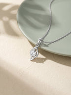 Silver Falling Dew Pendant With Link Chain