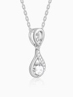 Silver Zircon Twist Necklace