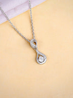 Silver Zircon Twist Necklace