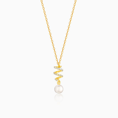 Golden Spiral Beauty Pendant with Link Chain