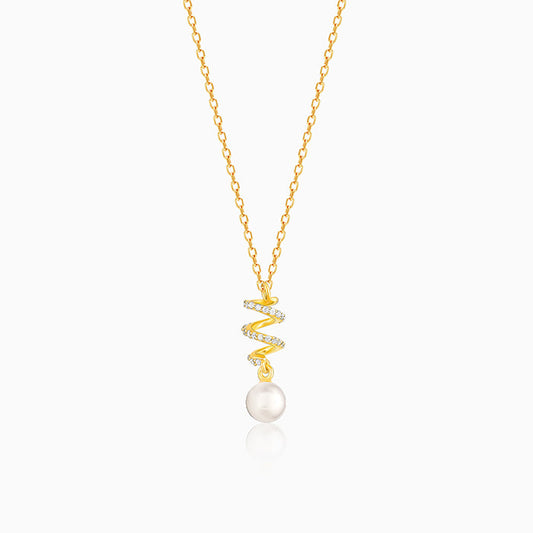Golden Spiral Beauty Pendant with Link Chain