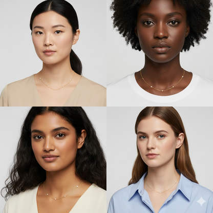 Golden Minimal Pearl Necklace