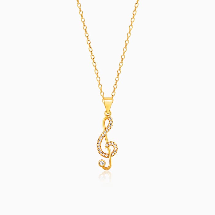 Golden Musical Melody Pendant with Link Chain