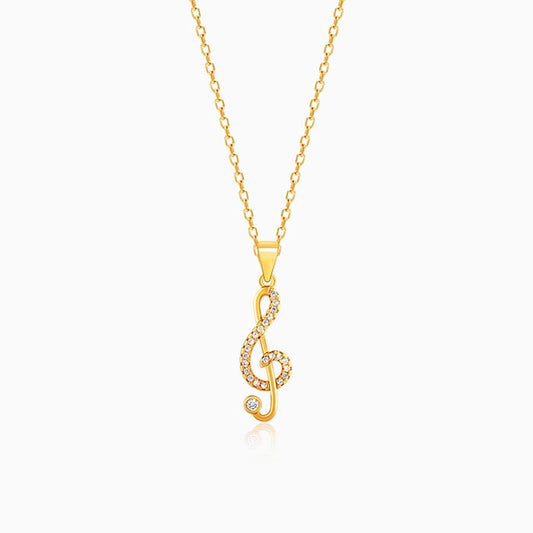 Golden Musical Melody Pendant with Link Chain