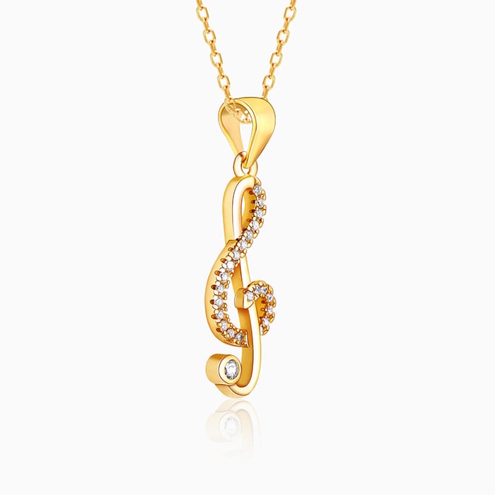 Golden Musical Melody Pendant with Link Chain