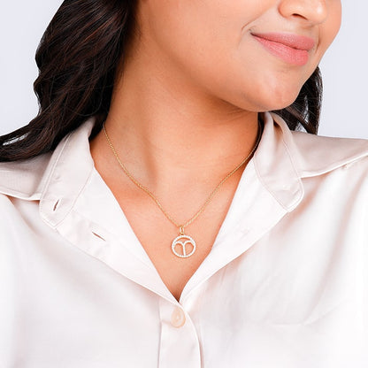 Golden Aries Pendant With Link Chain