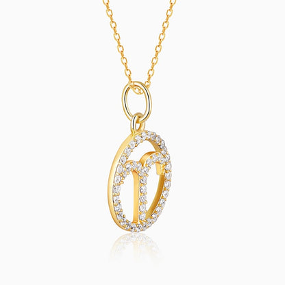 Golden Aries Pendant With Link Chain