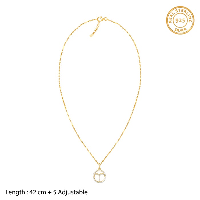 Golden Aries Pendant With Link Chain
