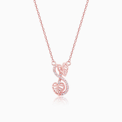 Rose Gold Intertwined Leaves Necklace