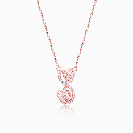 Rose Gold Intertwined Leaves Necklace