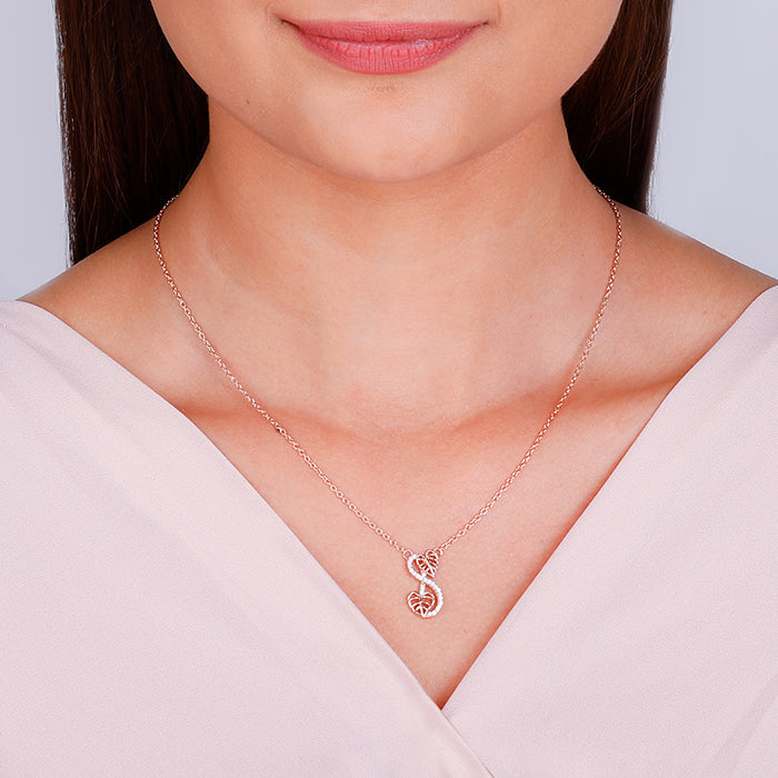 Rose Gold Intertwined Leaves Necklace