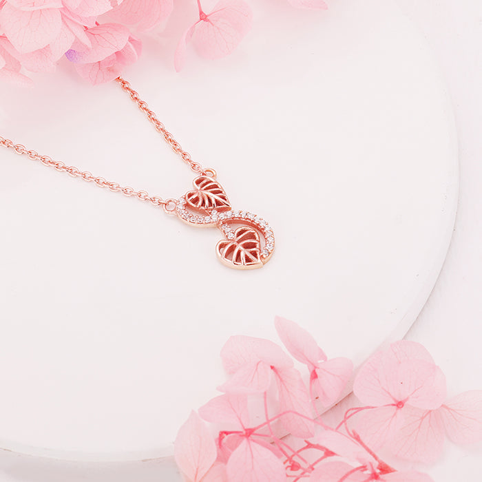 Rose Gold Intertwined Leaves Necklace