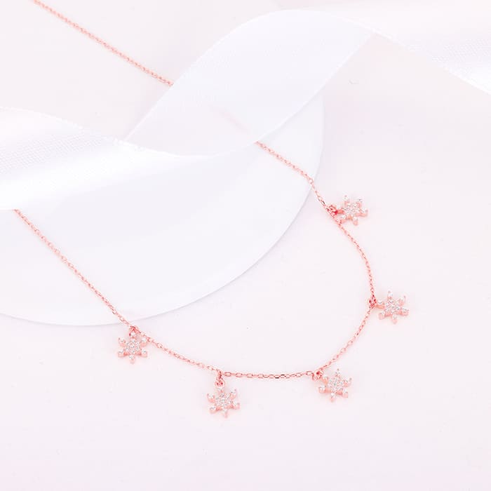 Rose Gold Frost Charm Necklace