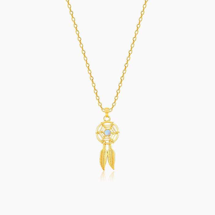 Golden Dream Catcher Pendant with Link Chain