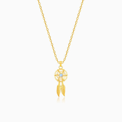 Golden Dream Catcher Pendant with Link Chain