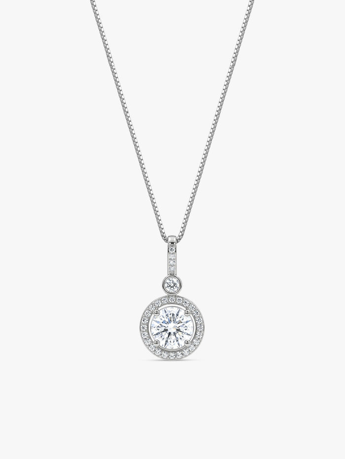 Silver Drizzle Drop Pendant with Box Chain