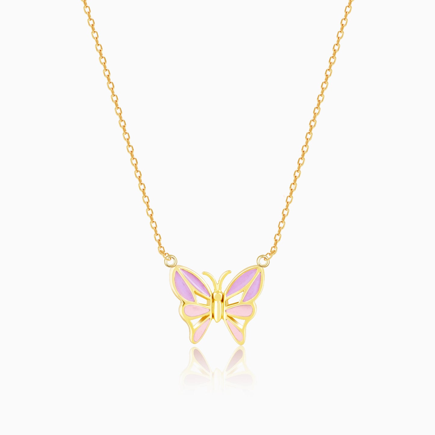 Golden Flutter With Joy Butterfly Necklace