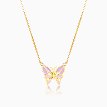 Golden Flutter With Joy Butterfly Necklace