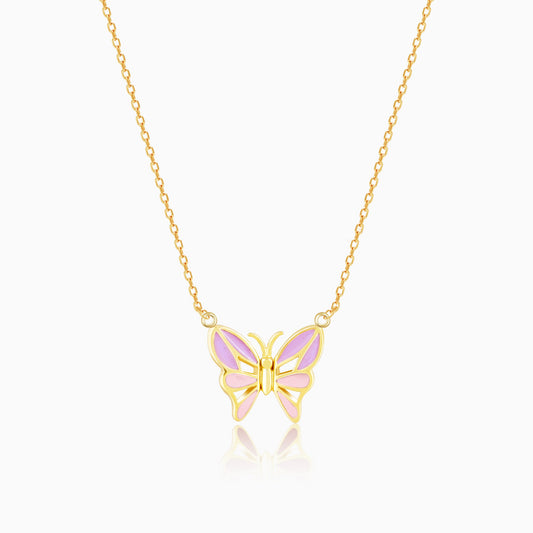 Golden Flutter With Joy Butterfly Necklace