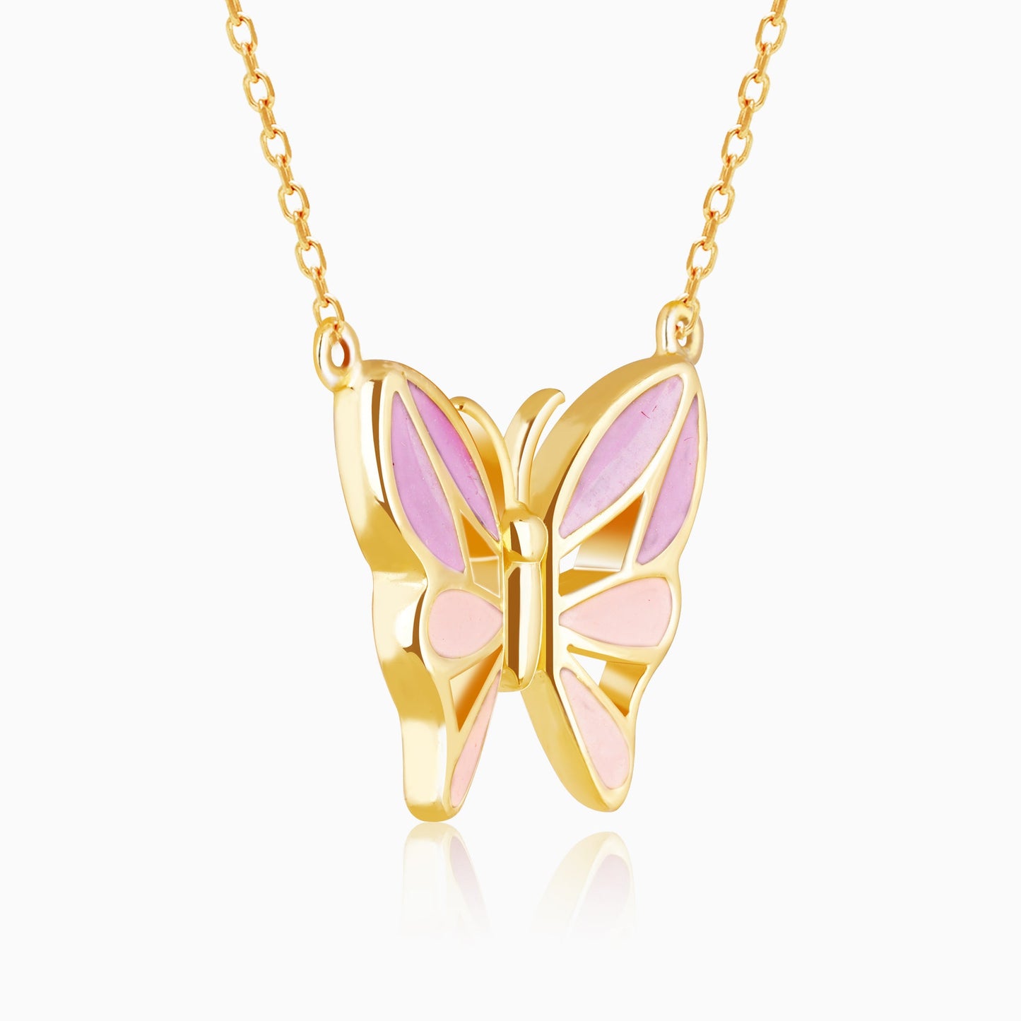 Golden Flutter With Joy Butterfly Necklace