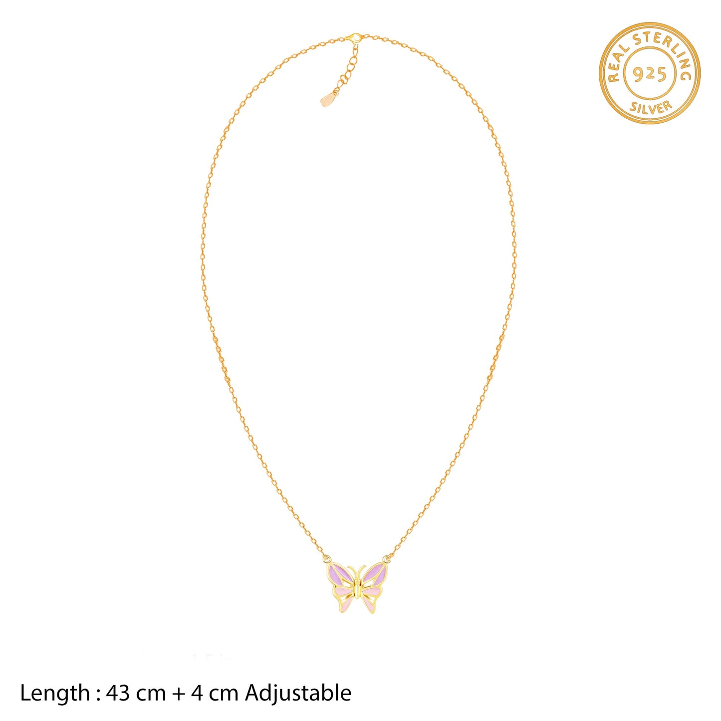 Golden Flutter With Joy Butterfly Necklace