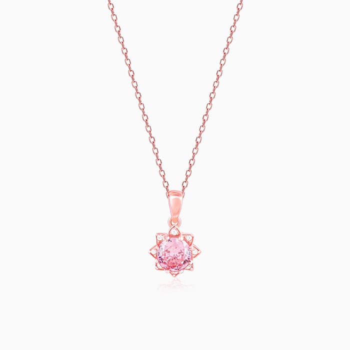 Rose Gold May You Always Bloom Pendant With Link Chain