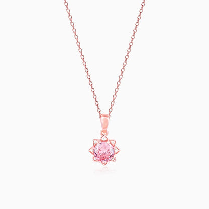 Rose Gold May You Always Bloom Pendant With Link Chain