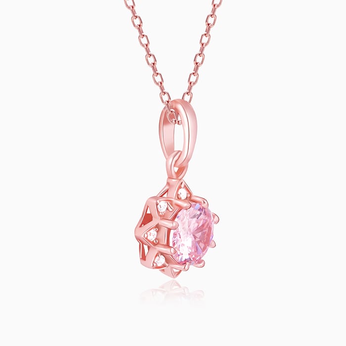 Rose Gold May You Always Bloom Pendant With Link Chain