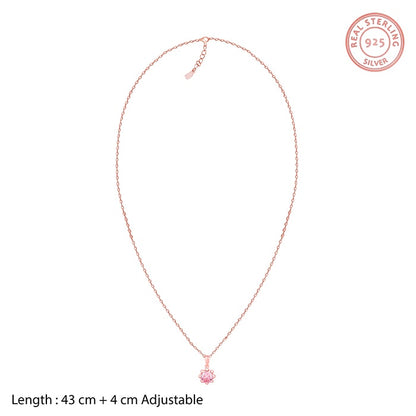 Rose Gold May You Always Bloom Pendant With Link Chain