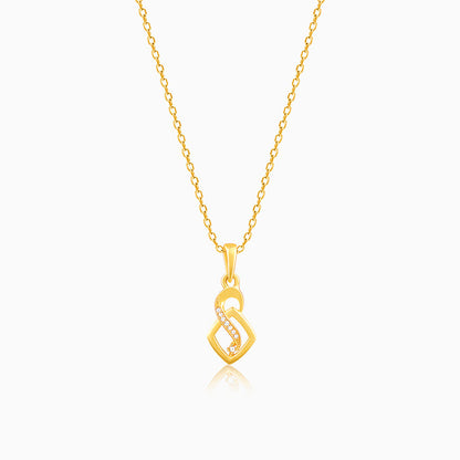 Golden Pretty Geometric Pendant With Link Chain