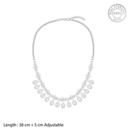 Silver Gleaming Bridal Necklace