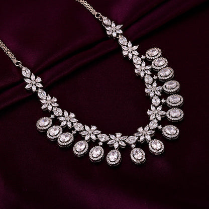 Silver Gleaming Bridal Necklace