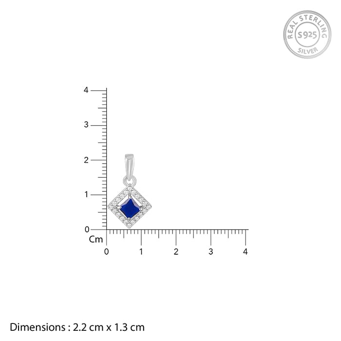 Silver Oceanic Square Pendant With Link Chain
