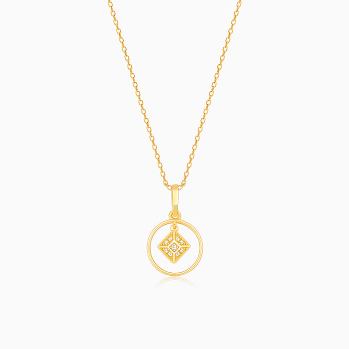 Golden Star Halo Signature Pendant with Link Chain